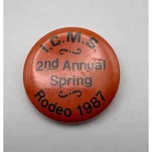 Idaho Coalition For Motorcycle Safety Pin Vintage ICMS 2nd Annual Rodeo 1987